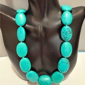 Elegant Turquoise Agate Beaded Necklace Lucas Lameth LUC Designer